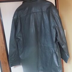 皮のコート、モスグリーン、防寒の画像