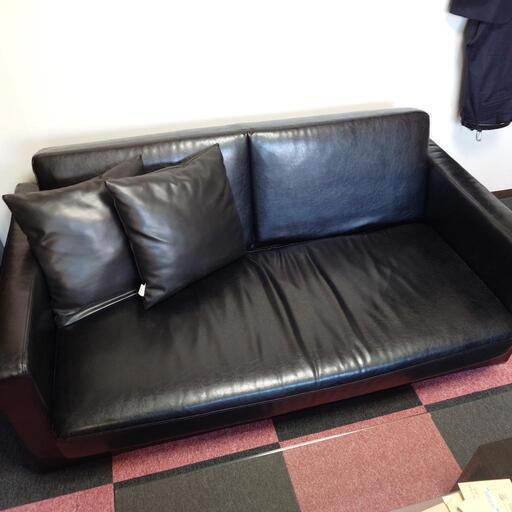 【SOLD OUT】本皮ソファ　横約160cm奥行き約80cm