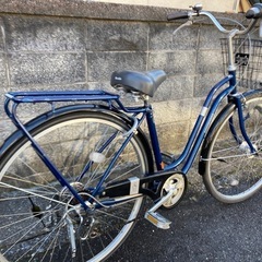 【27インチ自転車】6段変速　LEDオートライト付　美品❗️チェーン、前タイヤ、鍵新品❗️スペアキーあり　若林自転車　膳所店SALE中❗️の画像
