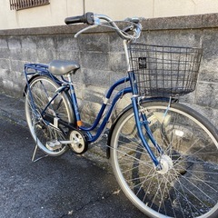 【27インチ自転車】6段変速　LEDオートライト付　美品❗️チェーン、前タイヤ、鍵新品❗️スペアキーあり　若林自転車　膳所店SALE中❗️の画像