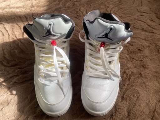 エアジョーダン5supremeコラボ　白28センチ エアジョーダン5supremeコラボ白28センチ (ティラノサウルス) 足利の靴