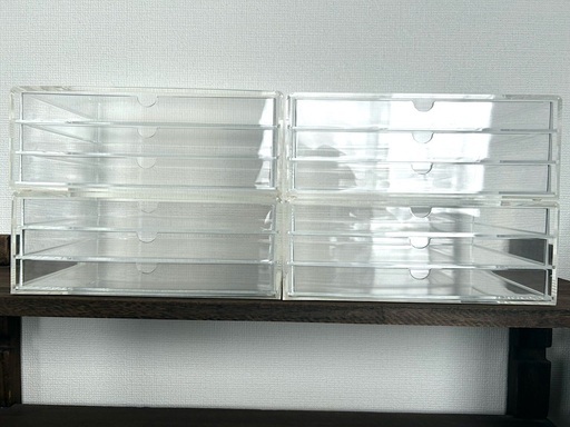 MUJI 無印良品　重なるアクリルケース・横型３段　4個セット