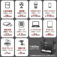 今月いっぱいで出品取り下げ 災害時必須 新品未開封 Coleman（コールマン） ポータブル電源１４００Ｗ CLM-TL119Kの画像