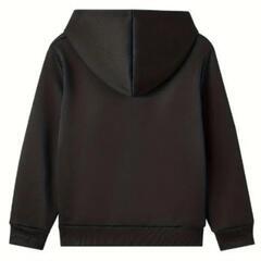 20%オフ新品☆170フード付きフリース裏起毛長袖プルオーバーとパンツセット - ポリエステルベーシック無地ポケット付き、レギュラーフィットニット生地で秋冬暖かく、アウトドア用、厚手①の画像