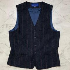 美品/Lサイズ アーバンリサーチ スリーピース スーツ ストライプ ウール セットアップ チャコールグレーの画像