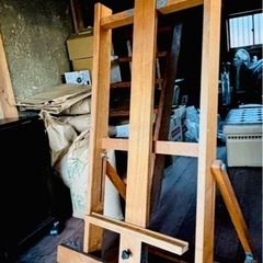調整可能な木製アンティークイーゼル キャスター付き - 多機能H...