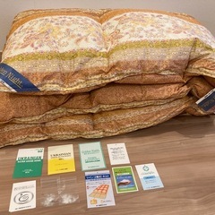 美品　東京西川産業 二層式 羽毛掛け布団 シングル　