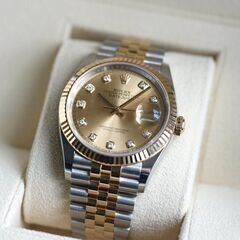 新品未使用　現行モデル　Rolexロレックス　デイトジャスト36 ダイヤモンド　ゴールド　シャンパンカラーダイヤモンド入りダイアル ジュビリー（Jubilee）ブレスレット フルーテッドベゼルの画像