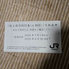 JR東日本　株主優待割引券(４割引)　５枚　Bの画像