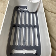 オーエ 水切りかご 白 約縦39.3×横19.3×奥行14cm スマートホーム II ディッシュラックDX の画像