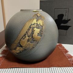 信楽焼★花瓶★「土」★美杉★未使用★箱付