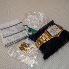 ORIENT オリエント 機械式 自動巻き アナログ 腕時計 ステンレス ゴールド 金 ヴィンテージ 部品あり カレンダー機能あり レア品 防水の画像