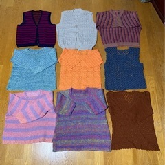 手編みベストなどニット衣類36着まとめての画像