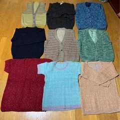 手編みベストなどニット衣類36着まとめて