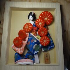 日本人形　七枚笠　額飾り　美品