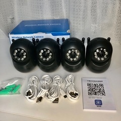 ㉝ 4台セット【新品】1080p HD 355 度 Wi-Fi 屋内/屋外ワイヤレスネットワークカメラの画像