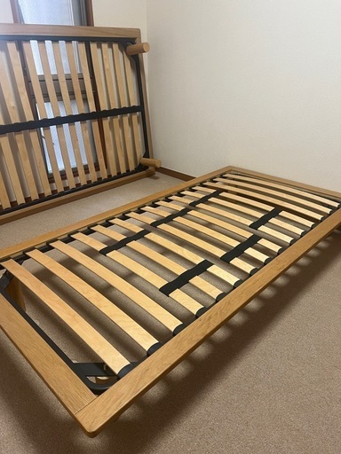 無印　シングルベッド　オーク材