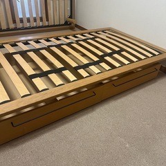無印　ベッド下収納　オーク材の画像