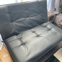 ハイバックソファ　2人掛け　オットマン付きの画像