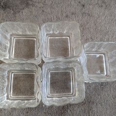 惣菜入れガラス皿　5個セット　中古