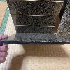 輪島塗り重箱　4段沈金南天絵　江戸明治の画像