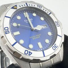 ★CASIO カシオ メンズ腕時計 EF-200 クオーツ カレンダー ダイバー ブルーの画像