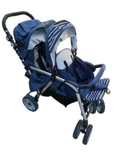 双子ベビーカー　ダブルベビーカー ネイビー blue baby ダブルベビーカー ネイビー 双子ベビーカー