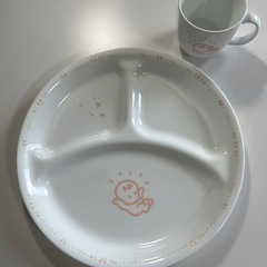コレール社プレート ＆ 耐熱磁器マグカップ
