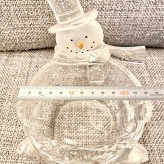 美品 ガラス小物入れ 雪だるま クリスマスマーケット ガラス瓶 小物入れ ガラス容器の画像