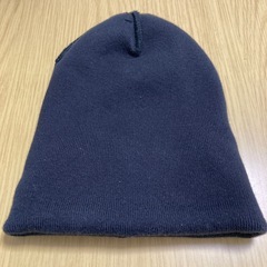 未使用に近い　ビックポニー　ニット帽　黒の画像
