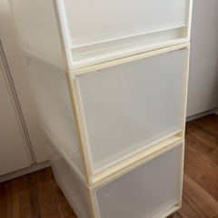 使用品　無印良品　収納ケース　3箱　ひとつはキャスター付きの画像