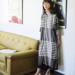 ❤️美品　サニークラウズ ドデカいチェックの切り込みチュニック　...