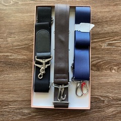 Porter〔ポーター〕ショルダーベルト・ブラウン。他ショルダーベルト2本〔未使用品〕。ブラック&ブルー。の画像