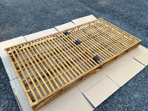 【値下げ】籐 ラタン シングル ベッド フレーム すのこ 通気性 レトロ アジアン家具