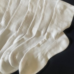 【終了】【used】厚手の靴下　白　27センチ前後　6組　高校　中学の画像