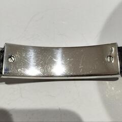 グッチ GUCCI  バングル  ロゴ プレート レザー ブレスレットの画像