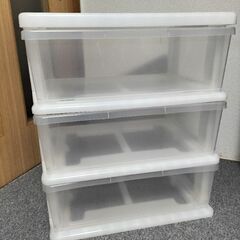 プラスチック　白　三段　54×40×63　美品の画像