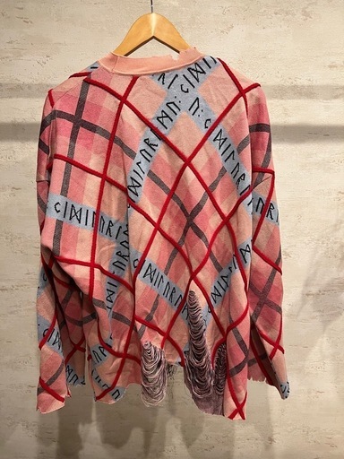 KIDILL×rurumu Tartan Check Knit ラメ　ピンク