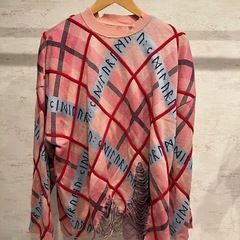 KIDILL×rurumu Tartan Check Knit ラメ　ピンク KIDILL×rurumu Tartan Check Knit ラメ ピンク