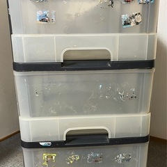 キャスター付き3段収納ケースの画像