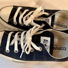 値下げ＊チェックのコンバース☆美品　22.5cmの画像