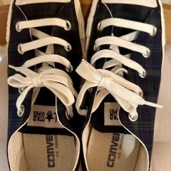 値下げ＊チェックのコンバース☆美品　22.5cm