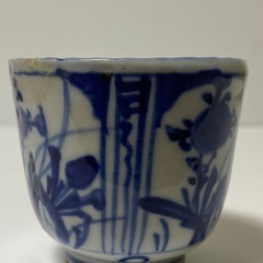 そば猪口 古伊万里 染付 手描き 江戸後期　湯呑み 骨董品 和食器 青花の画像