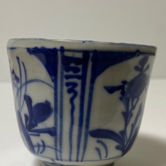 そば猪口 古伊万里 染付 手描き 江戸後期　湯呑み 骨董品 和食器 青花の画像