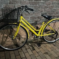 オートライト　ギア付き　黄色　自転車