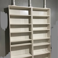 【現地受渡】本棚２つ+転倒防止突っ張り棒4点セット
