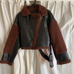 レザー　ブルゾン　ボア　ジーナシス