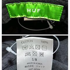 ハフ バケットハット 帽子 刺繍ロゴ ブラック 綿 SM ストリート カジュアル ブラック メンズの画像