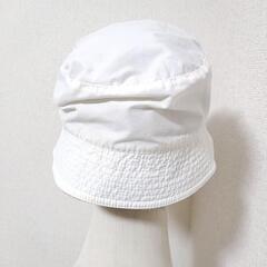 ヒューゴボス バケットハット ワンポイントロゴ 白色 綿 ナイロン XL メンズの画像