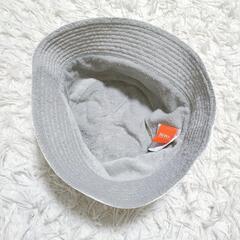 ヒューゴボス バケットハット ワンポイントロゴ 白色 綿 ナイロン XL メンズの画像